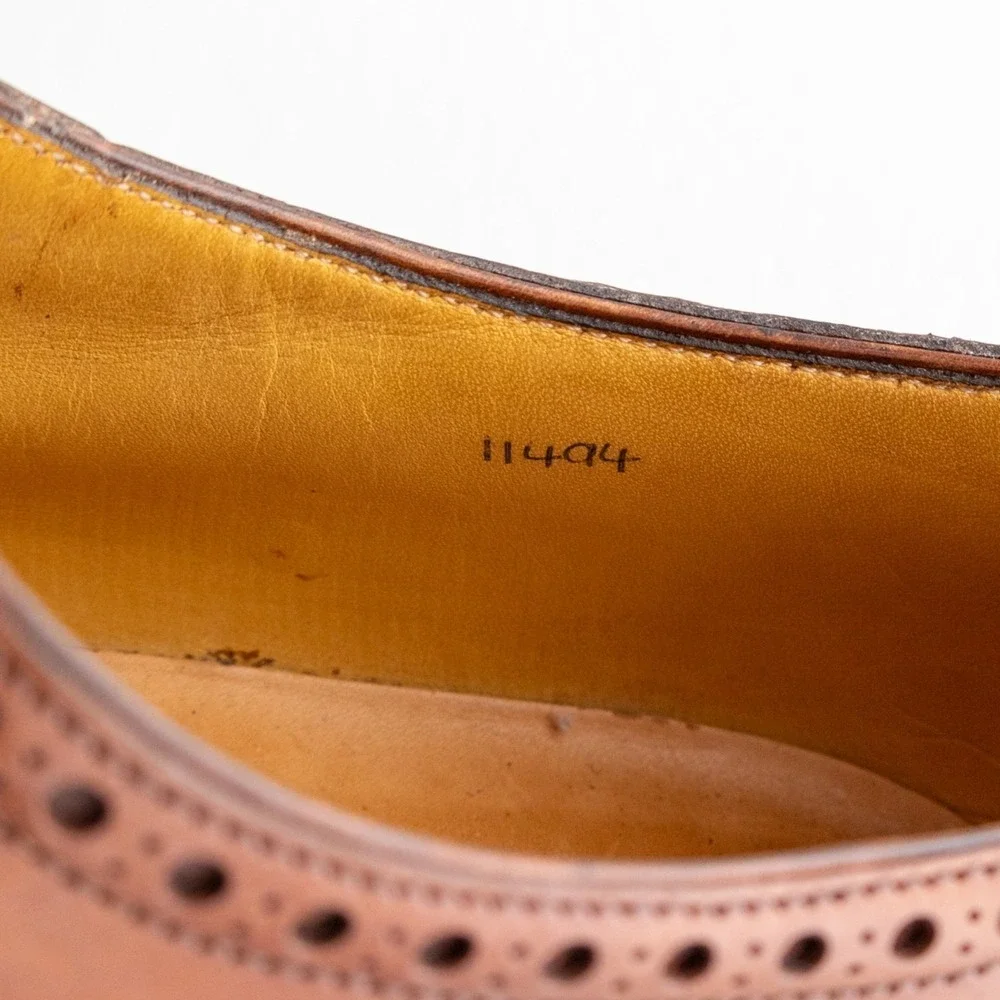 John‎ Lobb Oxford Shoes UK 10 E US 11 Brown Leather Brogue Punching SEYMOUR